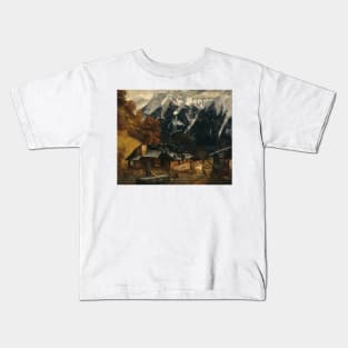 An Alpine Scene by Gustave Courbet Kids T-Shirt